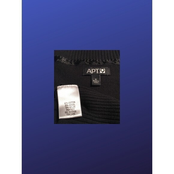 APT. 9 Pullover V-Neck Sweater, BLACK, Women's Size Small, Pre-owned, EUC - Picture 3 of 9